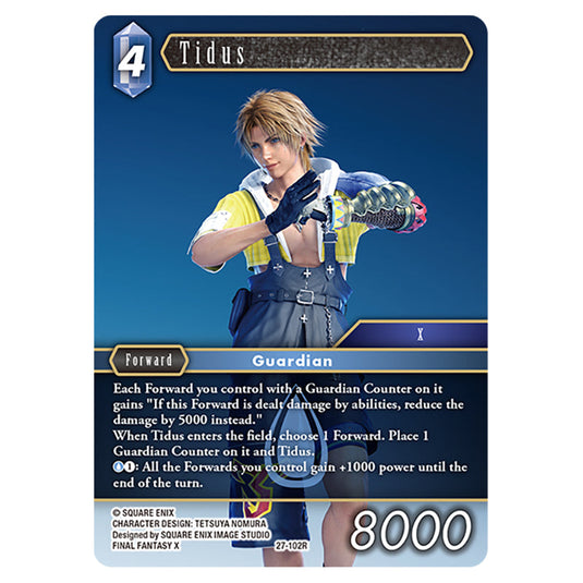 Tidus 27-102R card from the Final Fantasy set Journey of Discovery