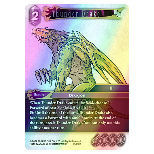 Final Fantasy - Opus 15 - Crystal Dominion - Thunder Drake - (15-091C) (Foil)