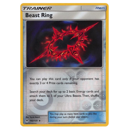 Pokemon - Sun & Moon - Forbidden Light - Beast Ring (Reverse Holo) - 102/131