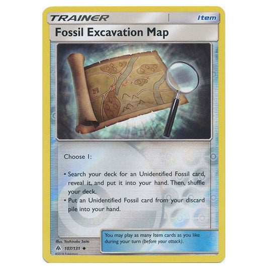 Pokemon - Sun & Moon - Forbidden Light - Fossil Excavation Map (Reverse Holo) - 107/131