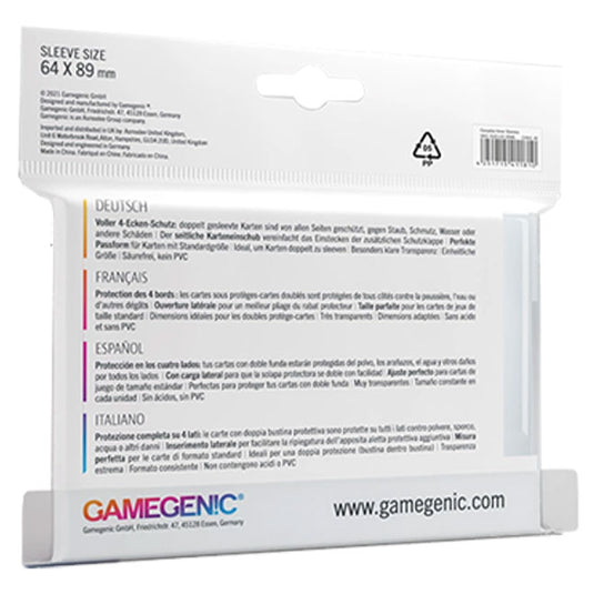 Gamegenic - Closable Inner Sleeves (100 Sleeves)