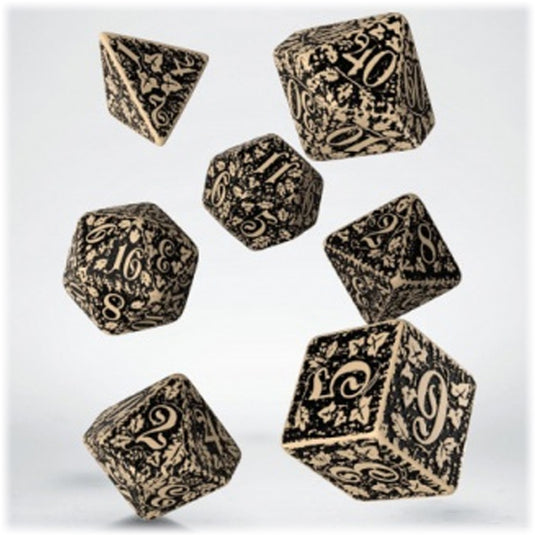 Forest 3D Beige & Black Dice Set (7)
