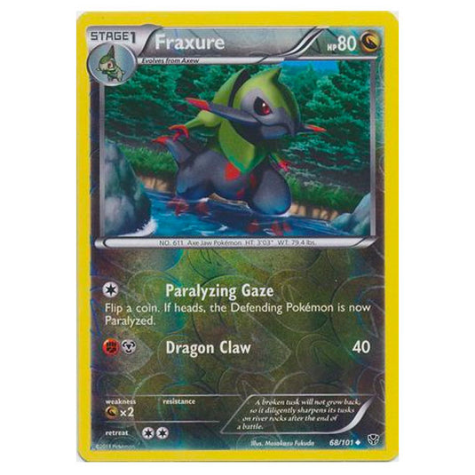 Pokemon - Black & White - Plasma Blast - (Reverse Holo) Fraxure - 68/101
