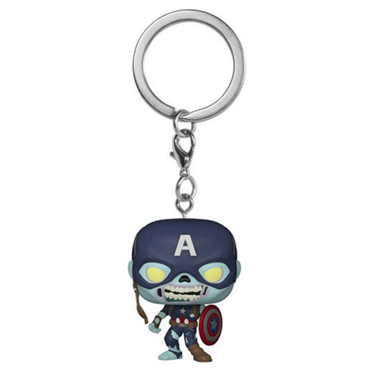 Pocket POP! Keychain - What If - Zombie Captain America - Keyring