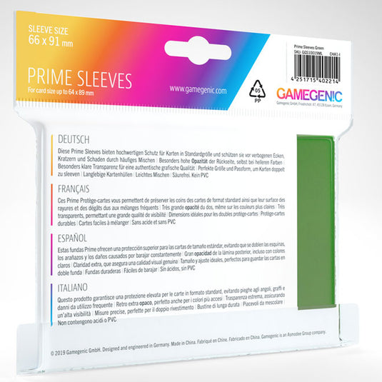 Gamegenic - Prime Sleeves 100 Green