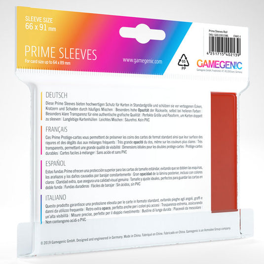 Gamegenic - Prime Sleeves 100 Red