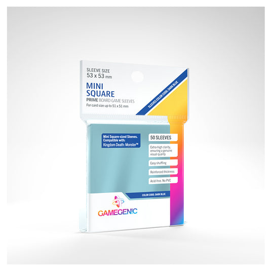 Gamegenic - PRIME Mini Square-Sized Sleeves 53 x 53 mm- Clear (50 Sleeves)
