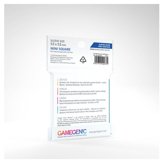 Gamegenic - PRIME Mini Square-Sized Sleeves 53 x 53 mm- Clear (50 Sleeves)