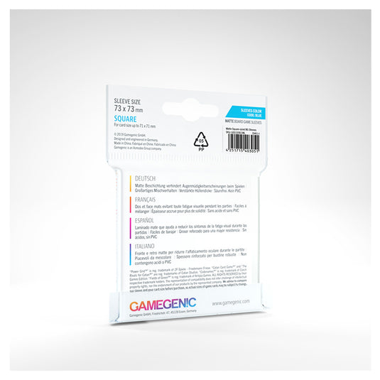 Gamegenic - MATTE Square-Sized Sleeves 73 x 73 mm - Clear (50 Sleeves)