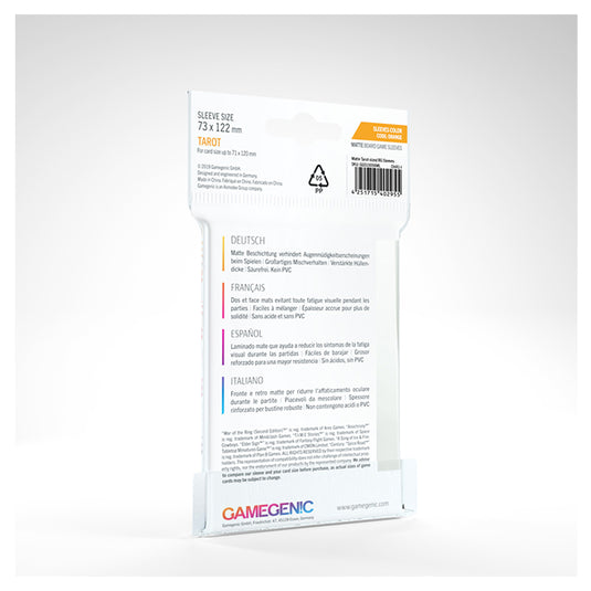 Gamegenic - MATTE Tarot-Sized Sleeves 73 x 122 mm - Clear (50 Sleeves)