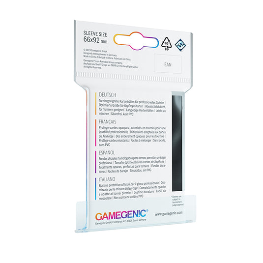 Gamegenic - PRIME KeyForge Exoshields 66 x 92 mm - Black (40 Sleeves)