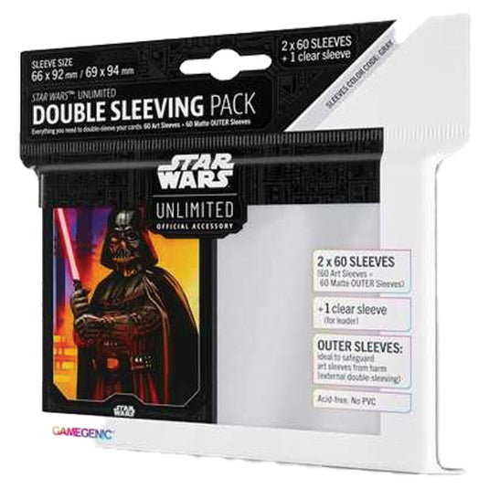 Gamegenic - Star Wars Unlimited - Double Sleeving Pack - Darth Vader (60 Sleeves)