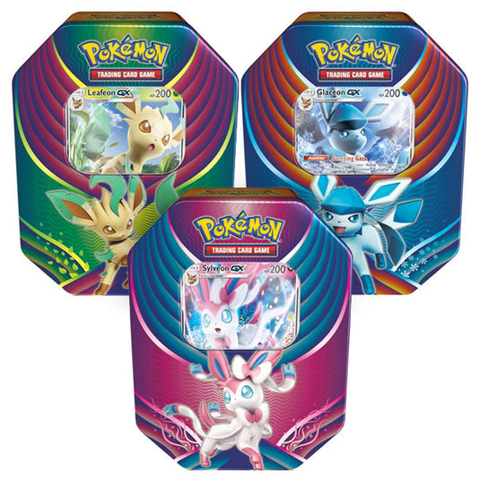 Pokemon - Evolution Celebration - Leafeon-GX, Glaceon-GX, & Sylveon-GX Tins