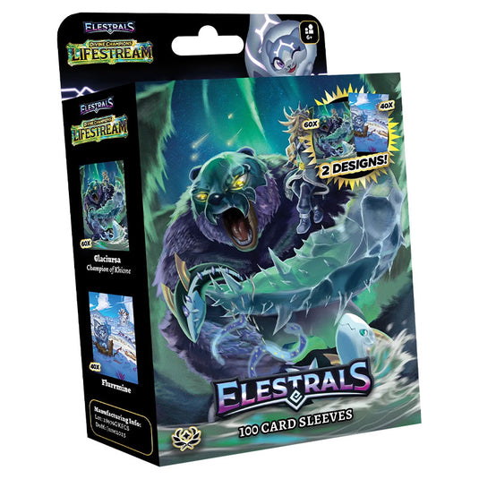 Elestrals TCG - Divine Champions - Lifestream - Card Sleeves - Glaciursa Champion of Khione (100 Sleeves)