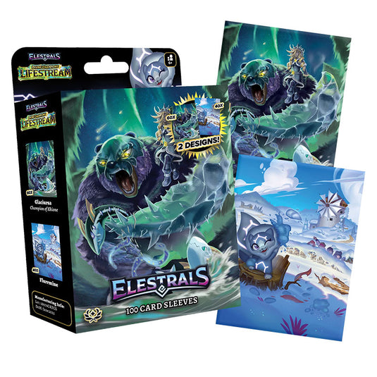 Elestrals TCG - Divine Champions - Lifestream - Card Sleeves - Glaciursa Champion of Khione (100 Sleeves)
