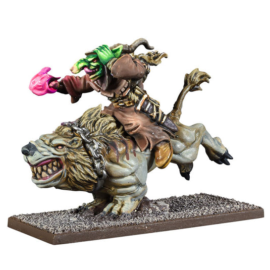 Kings of War - Goblin Wiz on Mawbeast