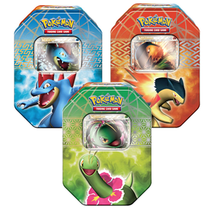 Pokemon - HGSS 2010 Collectors Spring Tins - Feraligatr + Meganium + T Pokemon - HGSS 2010 Collectors Spring Tins - Feraligatr + Meganium + T