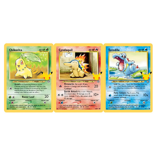 Pokemon - 25th Anniversary johto Starters - 3 Pack Oversize Booster Ex Pokemon - 25th Anniversary johto Starters - 3 Pack Oversize Booster Ex