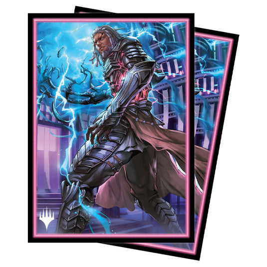 Ultra Pro - Magic the Gathering - Kamigawa - Neon Dynasty - Standard Sleeves (100 Sleeves) - Tezzeret, Betrayer of Flesh