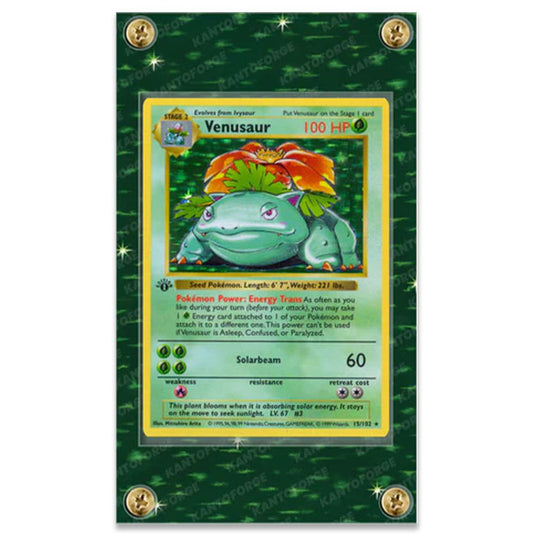 KantoForge - Extended Artwork Protective Card Display Case - Pokemon - Base Set - Venusaur - 15/102