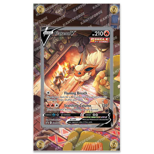 KantoForge - Extended Artwork Protective Card Display Case - Pokemon - Flareon V Promo (SWSH179)