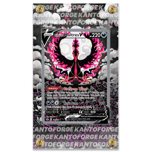 KantoForge - Extended Artwork Protective Card Display Case - Pokemon - Sword & Shield - Chilling Reign - Galarian Moltres V - 177/198