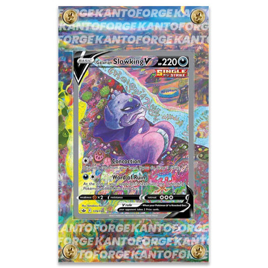 KantoForge - Extended Artwork Protective Card Display Case - Pokemon - Sword & Shield - Chilling Reign - Galarian Slowking V - 179/198