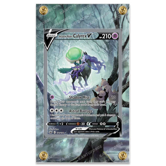 KantoForge - Extended Artwork Protective Card Display Case - Pokemon - Sword & Shield - Chilling Reign - Shadow Rider Calyrex V - 172/198
