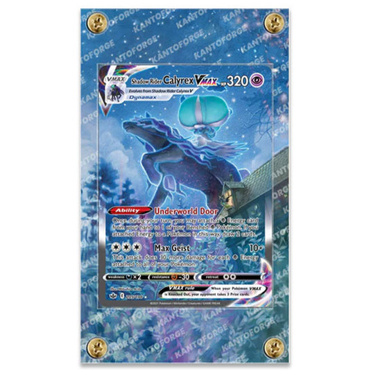 KantoForge - Extended Artwork Protective Card Display Case - Pokemon - Sword & Shield - Chilling Reign - Shadow Rider Calyrex VMAX - 205/198