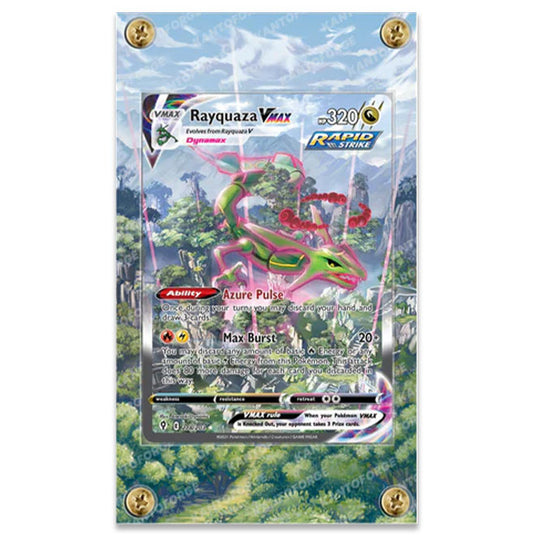 KantoForge - Extended Artwork Protective Card Display Case - Pokemon - Sword & Shield - Evolving Skies - Rayquaza VMAX - 218/203
