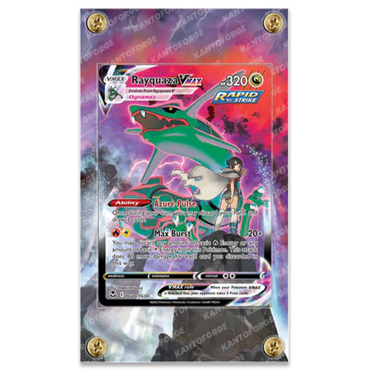 KantoForge - Extended Artwork Protective Card Display Case - Pokemon - Sword & Shield - Silver Tempest Trainer Gallery - Rayquaza VMAX - TG20/TG30