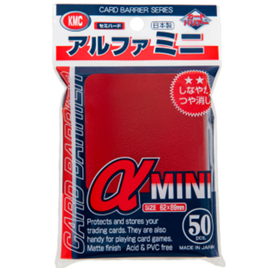KMC - Small Sleeves - Alpha Mini Red (50 Sleeves)