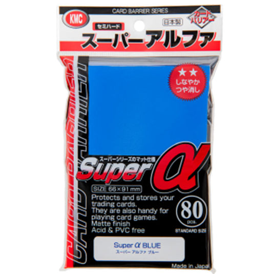 KMC - Standard Sleeves - Super α (Alpha) Blue (80 Sleeves)