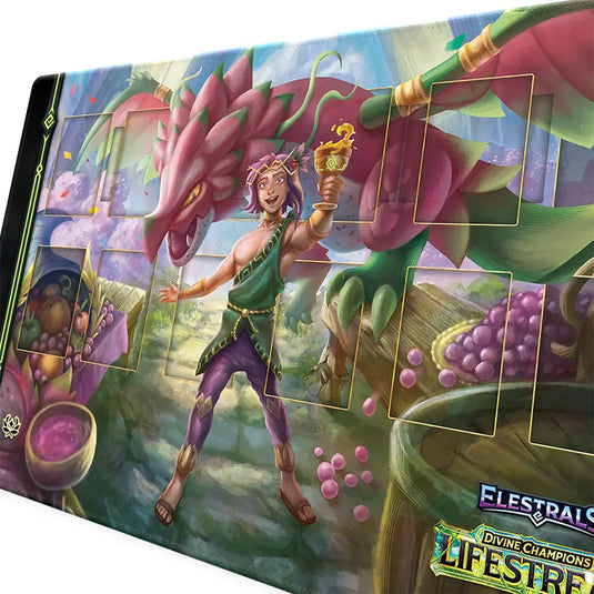 Elestrals TCG - Divine Champions - Lifestream - Playmat - Ladogon Champion of Dionysus