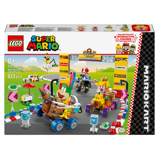 lego mario kart baby peach and grand prix set box front