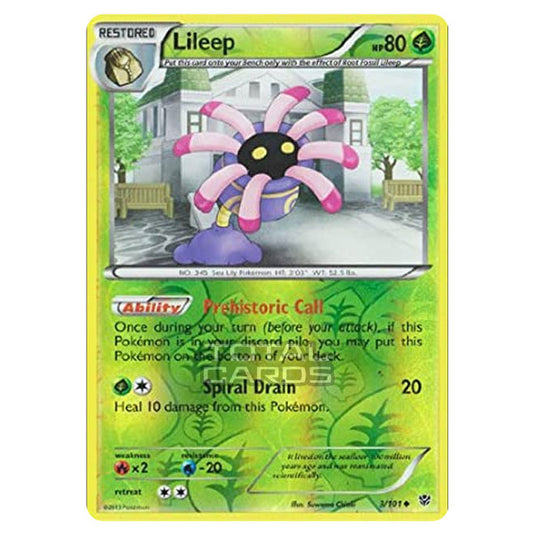 Pokemon - Black & White - Plasma Blast - (Reverse Holo) Lileep - 3/101