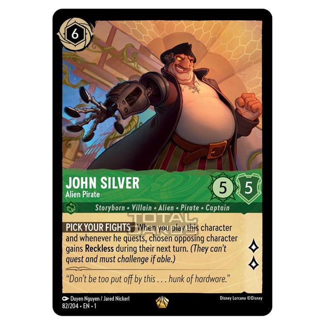 john silver lorcana card Lorcana - The First Chapter - John Silver - Alien Pirate (Legendary)