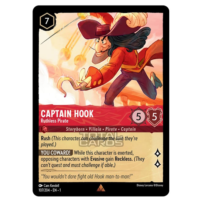 Lorcana - The First Chapter - Captain Hook - Ruthless Pirate (Rare) 