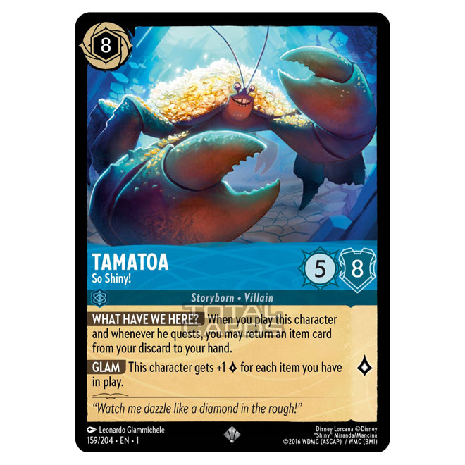 tamatoa lorcana card - So Shiny! Disney Cards Price Guide Super Rare Flavor Text LORCANA Tamatoa Happy As A