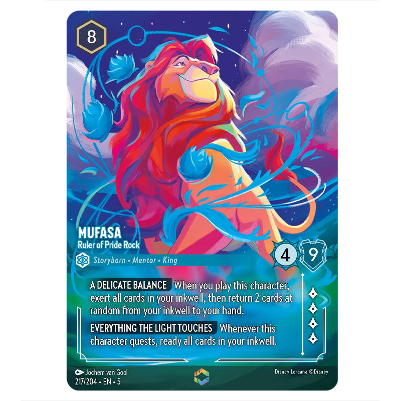 Lorcana - Shimmering Skies - Mufasa - Ruler of Pride Rock (Enchanted) - 217/204 Lorcana - Shimmering Skies - Mufasa - Ruler of Pride Rock (Enchanted) - 217/204