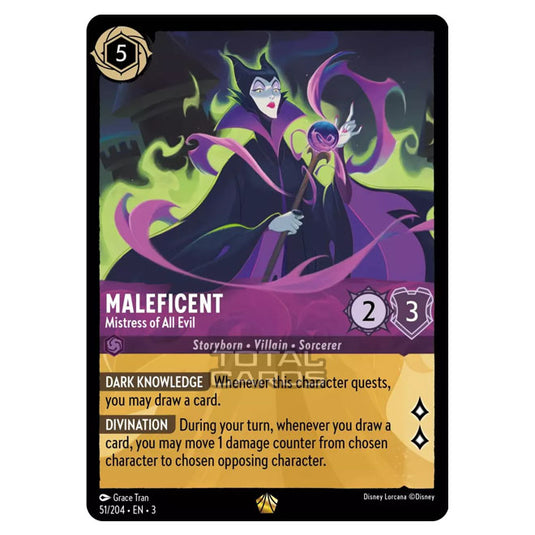 Lorcana - Into the Inklands - Maleficent - Mistress of All Evil (Legendary) - 051/204