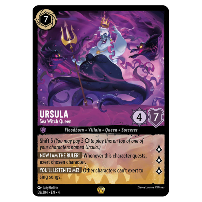 ursula card lorcana Does Disney force opponent to exert Ursula? You can also add up to two more friends with decks to your side Ravensburger Disney Lorcana TCG: Ursula's