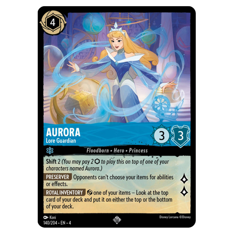 Lorcana - Ursula's Return - Aurora - Lore Guardian (Super Rare) - 140/ Lorcana - Ursula's Return - Aurora - Lore Guardian (Super Rare) - 140/