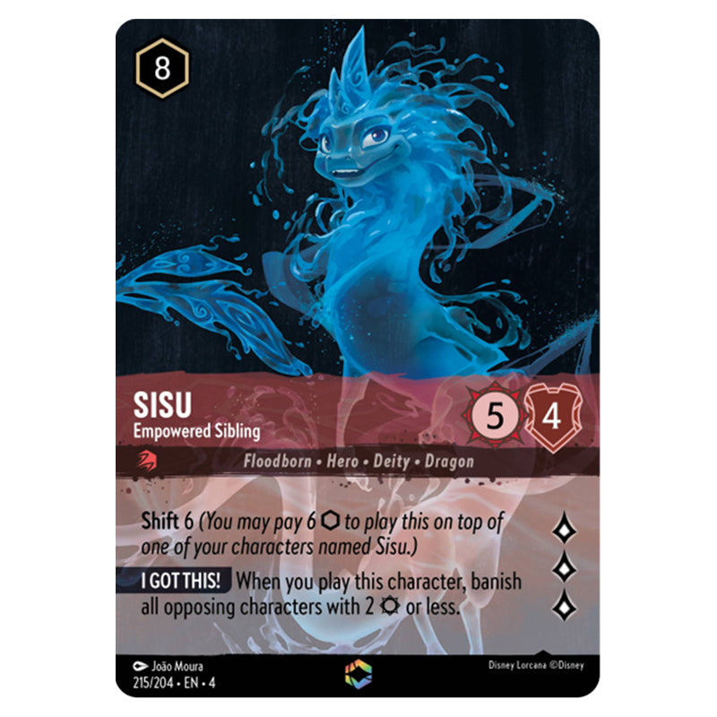 sisu lorcana card 2023 Floodborn 'Sisu Divine Water Dragon/Sisu Dragon d'eau Div Patagium Games You may put one into your hand Disney Lorcana : Rise of