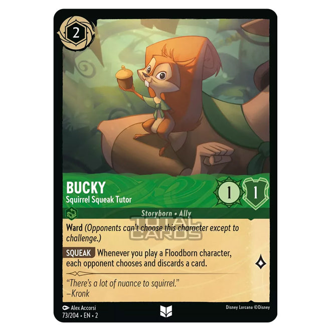 bucky card lorcana Lorcana - Rise of the Floodborn - Bucky - Squirrel Squeak Tutor (Uncommon)