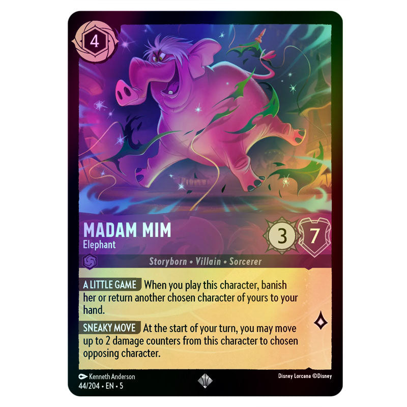 Lorcana - Shimmering Skies - Madam Mim - Elephant (Super Rare) - 44/20 Lorcana - Shimmering Skies - Madam Mim - Elephant (Super Rare) - 44/20