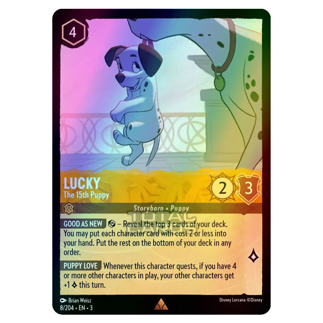 Lorcana - Into the Inklands - Lucky - The 15th Puppy (Rare) - 008/204 Lorcana - Into the Inklands - Lucky - The 15th Puppy (Rare) - 008/204