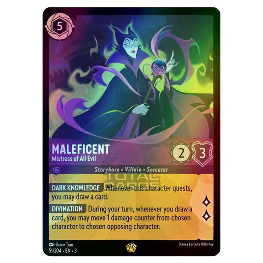 Lorcana - Into the Inklands - Maleficent - Mistress of All Evil (Legendary) - 051/204 (Foil)