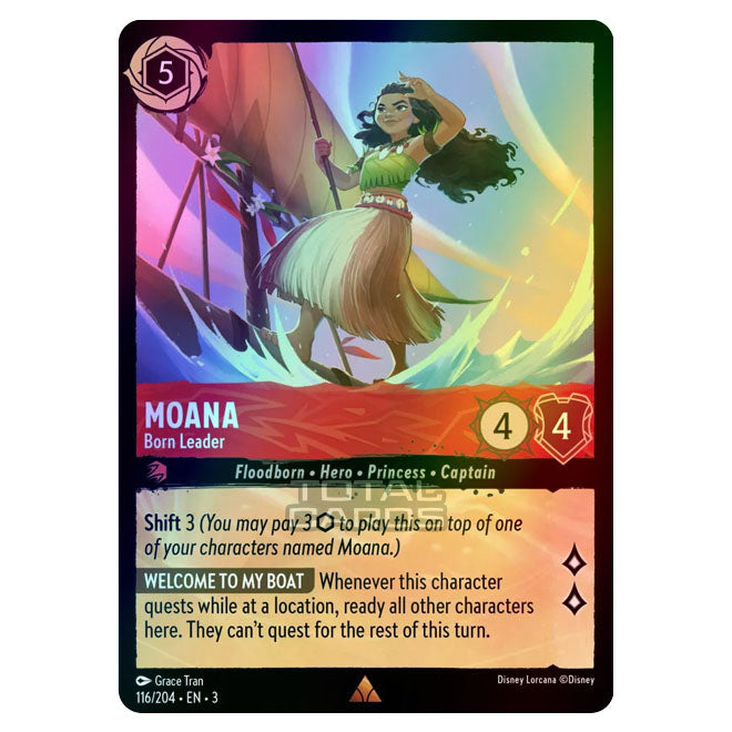 Lorcana - Into the Inklands - Moana - Born Leader (Rare) - 116/204 (Foil) Lorcana - Into the Inklands - Moana - Born Leader (Rare) - 116/204 (Foil)