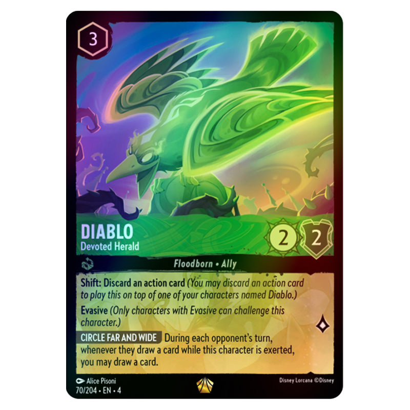 diablo card lorcana Lorcana - Ursula's Return - Diablo - Devoted Herald (Legendary)